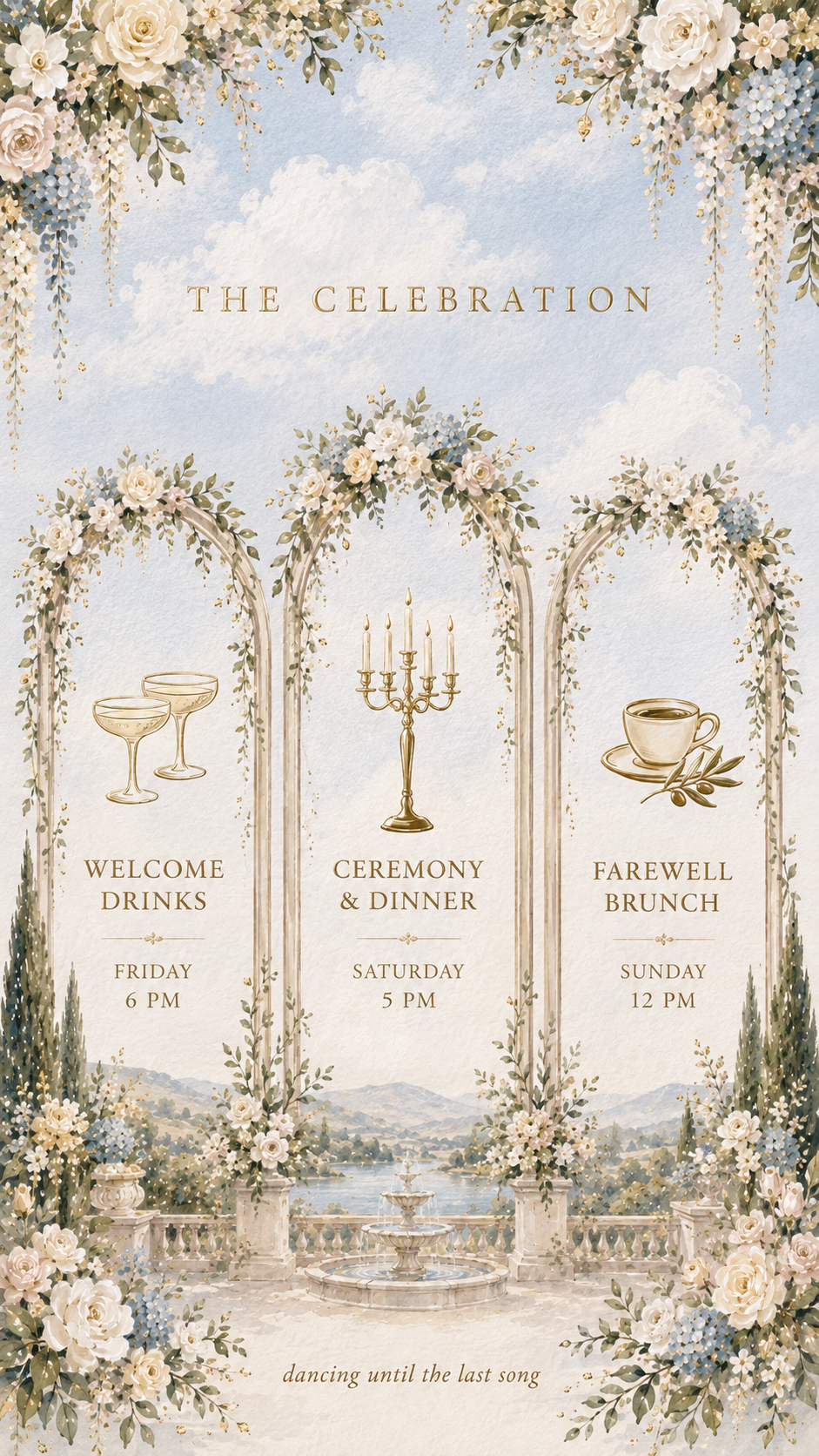 Wedding celebration schedule