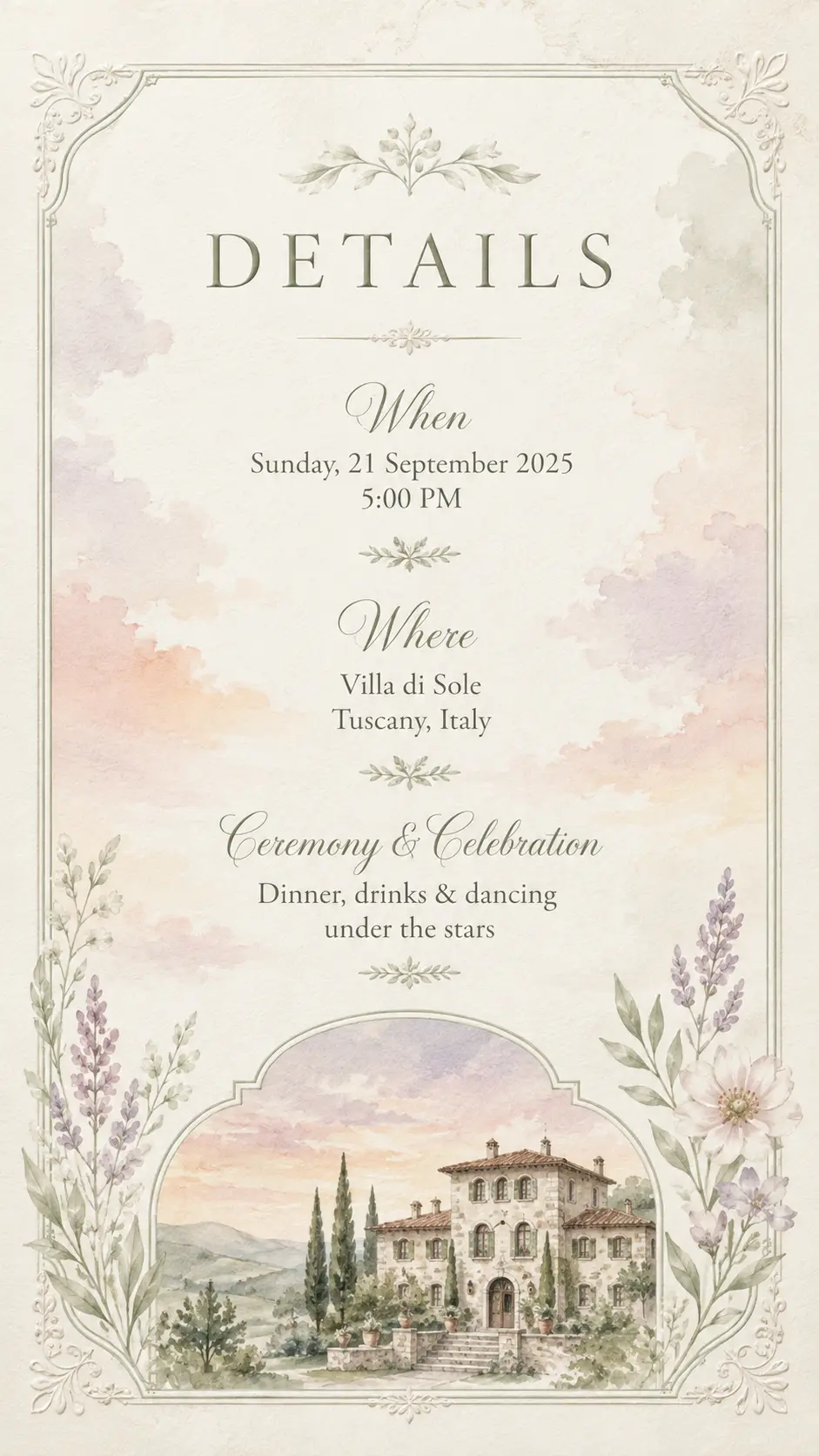 Wedding details